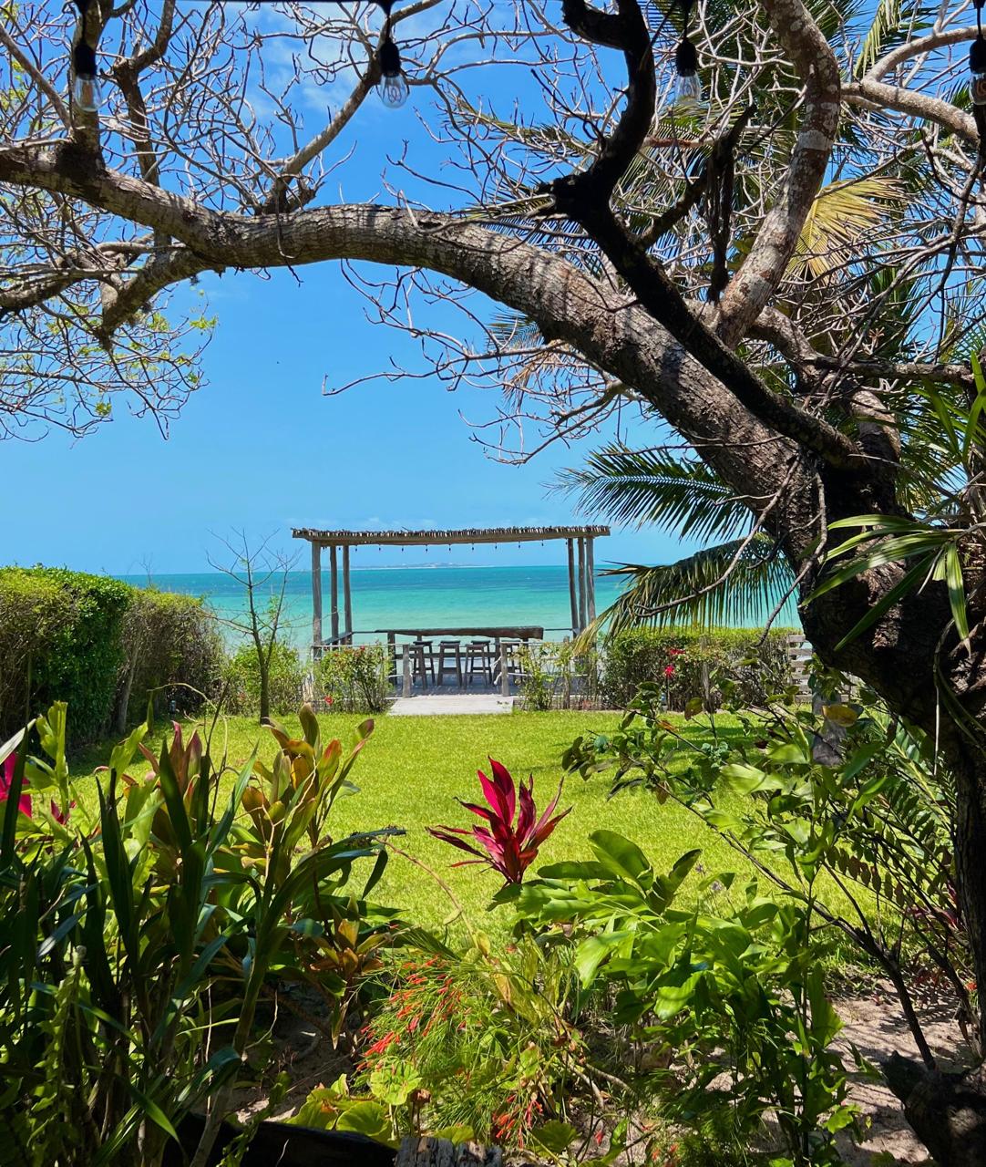 Garden pergola with ocean view